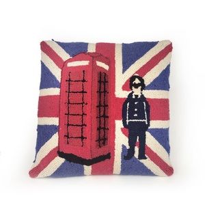 Classic British Union Jack Wool Bouclé Cushion Throw Pillow